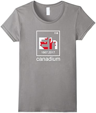 Womens Funny Canadian Tees - Canada Element Eh - 150 years T-Shirt Large Slate