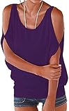 PinupArt Women's Off the Shoulder Shirring Drape Top Large Purple