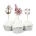 48 Pcs Nautical Theme Cupcake Picks Cupcake Toppers Food Fruit Picks for Decoration by Fireboomoon
