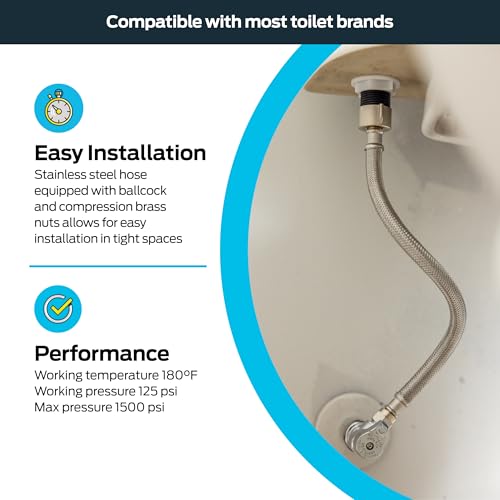 Eastman 12 Inch Flexible Toilet Connector, 7/8 Inch Ballcock x 3/8 Inch photo 8