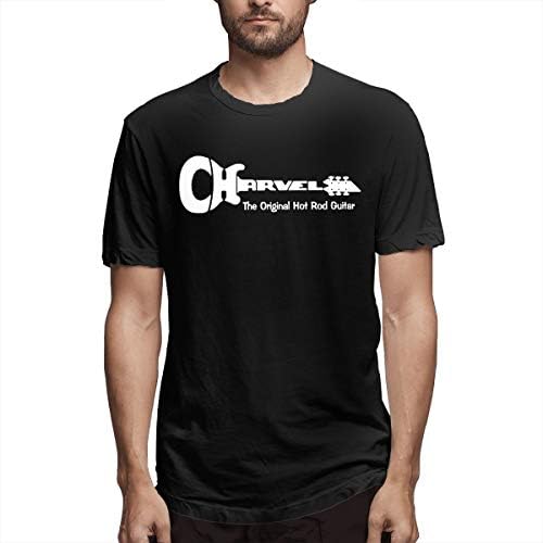 Jason Le Men's Guitar Logo Vintage Limited Edition Jogging Short Sleeve Tshirt Black