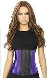 Ann Chery 2039 Women's Metallic Latex Shapewear 2 Hooks Medium Violet