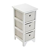 Versa 20100008 - Cómoda para baño, 3 cajones, color blanco