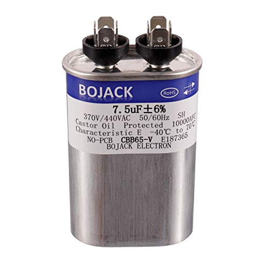 BOJACK 7.5 uF ±6% 7.5 MFD 370V/440V CBB65 Oval Run Start Capacitor for AC Motor Run or Fan Start and Cool or Heat Pump Air Conditione: Industrial & Scientific