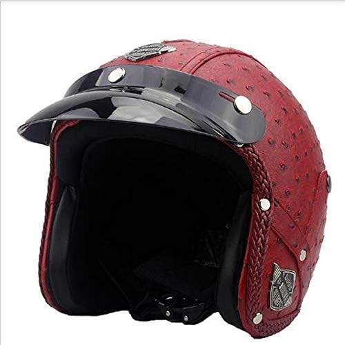 Vega Vintage Motorcycle Helmet for Men & Women, Classic Retro Open Face Design Lightweight DOT Certified for Motorbike Cruiser M