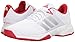 adidas Performance  Men's Barricade Court 3 Tennis Shoe, White/Matte Silver/Scarlet, 10 M US
