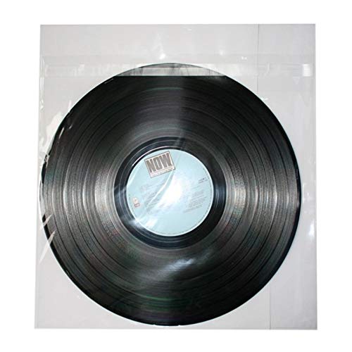 Clear OPP Sleeve w flap for 12" Vinyl discs 100