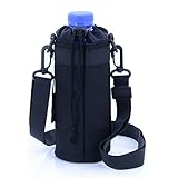 U-TIMES Water Bottle Holder 750 ml Nylon Water Bottle Carrier/Bag/Pouch/Case/Cover/Sleeve With Shoulder Strap & Belt Handle & Molle Accessories - Drawstring Closure