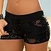 UNKE Women Spandex Summer Lace Shorts Casual Hot Pants,Black,L