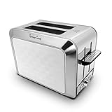 Fortune Candy Toaster 2 Slice Stainless Steel,Toaster for Bagels,Wide Slots Toaster with Removable Crumb Tray (White)
