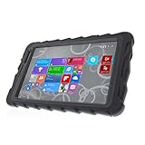 Dell Venue 8 Pro Atom (5830) Hideaway with Stand Black Gumdrop Cases Silicone Rugged Shock Absorbing Protective Dual Layer Cover Case