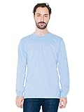 American Apparel Men Fine Jersey Crewneck Long Sleeve T-Shirt