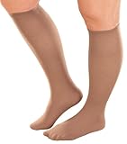 EasyComforts Women's Plus Size Knee High Stockings - Pack Of 6