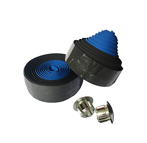 DEERU Two-Tone Tape Bicycle Bar Tape Handlebar Tape Bar Wraps - 2 Rolls per Set (2BLBU)