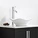 KRAUS Elavo Modern Art Vessel White Porcelain Ceramic Bathroom Sink, 15 3/4 inch KCV-135