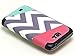 Bastex Note 2 Case, Heavy Duty Unique Flip Stand Case with Card Holder, Split Pink/Teal Color Chevron Design for Samsung Galaxy Note 2 N7100