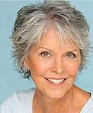 Royalfirst Short Curly Wigs for Women Silver Gray White Hair Wigs Heat Resistant Synthetic with Wig Cap