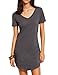 Women's Summer Short Sleeve Slim Fit Shirts Mini Dresses Floral Print Juniors Dress Top Grey XXL