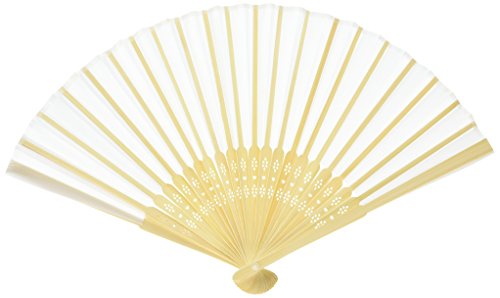 FASHIONCRAFT 6208 Elegant Fabric Fan Favors, Beach Themed Favor, Gift Favor, Wood Folding Fan, Pack of 1 - Thumbnail 4