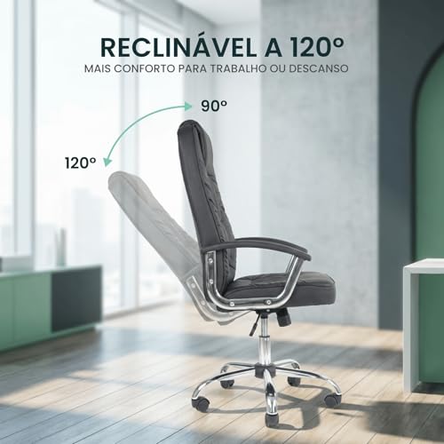 Cadeira de escritório Presidente Denver Healer Preto
