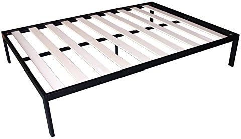 Swascana Swascana Baby Whale can Sleep Iron Easy Carry Move and Assemble Bed Frame with Wooden Slats No Box Spring Needed Queen)
