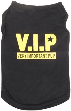 Familizo New Fashion Summer Cute Dog Pet Vest Puppy T Shirt (M, Black)