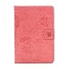 iPad Mini 1/2/3 Case-LittleMax Smart Embossed Leather Case Pure Color [Magnetic Closure] Stand Case with [Cards Holder] for Apple iPad Mini 3 2 1 [Free Cleaning Cloth,Stylus Pen]-#1-Pink
