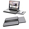 AboveTEK-Portable-Laptop-Lap-Desk-wRetractable-LeftRight-Mouse-Pad-Tray-Non-Slip-Heat-Shield-Tablet-Notebook-Computer-Stand-Table-wSturdy-Stable-Cooler-Work-Surface-for-Bed-Sofa-Couch-or-Travel AboveTEK Portable Laptop Lap Desk w/Retractable Left/Right Mouse Pad Tray, Non-Slip Heat Shield Tablet Notebook Computer…