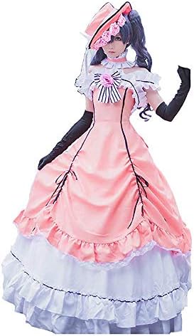 Vokaer Black Butler Ciel Phantomhive Pink Lolita Cosplay Costume Ladies,XXL