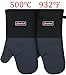 Yutat Oven Gloves, Oven Mitts Heat Resistant 550 Degrees - Made with Quilted Lining and Soft Cotton Lining, Protect Your Hand Professionally During Baking,BBQ and Cooking - 1 Pair 14 Inch Navy