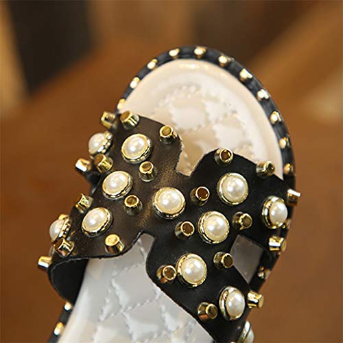 Joyance Summer Baby Girl Pearl Fish Mouth Slippers Fashion Sandals Beach Shoes Black - Thumbnail 2