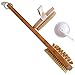 20” (51cm) Bamboo Body Brush, with Hand Brush and Hook by bathique – Dry Brush Anti Cellulite with Wood Bead Massager