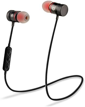 SUPOLOGY Sport Bluetooth Headphone, Metal in-Ear Headphone Stereo Sweatproof Earphone with Micphone and Magnetic Headset for Samsung iPhone Huawei Smartphone Other Bluetooth Devices (Black)