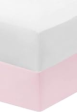 Dudu N Girlie Crib Fitted Sheets 40x90cm 2 Pack Cotton Jersey White Pink