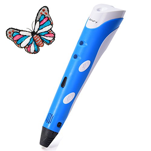 3D Printing Pen for Kids,Juboury JBY-I 3D Portable Drawing Pen/Printer for Model Printing,Art Design,DIY and Crafts Drawing--Compatible with 1.75mm ABS and PLA Filament (Blue)