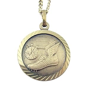 Nickel Silver Saint Christopher Athlete Sports Medal Pendant, 3/4 Inch