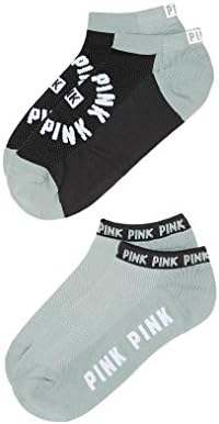 Victoria's Secret PINK Ultimate Low Show Socks 2 Pairs- Charcoal Seasalt