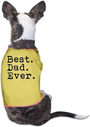 Best Dad Ever Plain WarmPet Puppy T Shirt Dress Plain Sleeveless New Fashion Cute Best Holiday Gift L Yellow