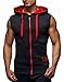LemonGirl Men's Bodybuilding Sleeveless Hoodie Gym Tank Top