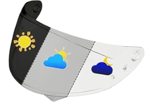 YMTSGEQ HJ-34P Helmet Visor Replacement for HJC C10.Motorcycle Helmet Shield UV Protection Compatible with HJC C10 (Photochromic Clear/Dlack Black)