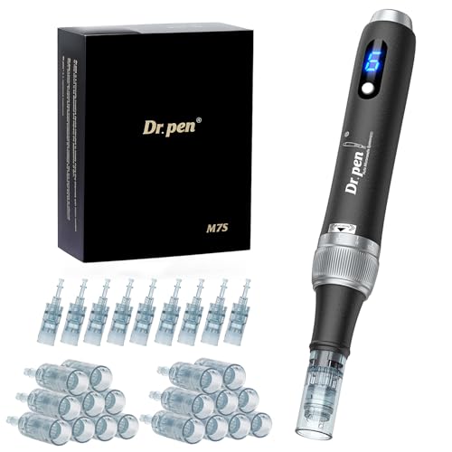 Dr. pen Ultima M7S Microneedling Pen 2025 Latest Model Wireless Dr Pen Microneedling Anti-Wrinkle with 27 Replacement Cartridges - 9 Types Cartridges (M7S Black)