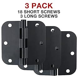3 Pack Black Door Hinges for Doors 3 1/2 Interior