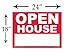 Open House Sign Kit - 3 Double Sided Signs & 3 Heavy Duty Stakes - Red Property Signs 18