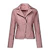 Manteau court tendance en similicuir avec fermeture éclair et poche pour femme