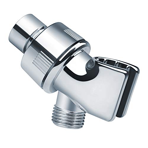 Chrider Adjustable Shower Arm Bracket for Handheld Shower Head, Plastic Adjustable Holder Mount for Hand Held Showerhead, Brass Ball, Chrome