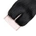 Lanyi 14 inch Brazilian Straight Lace Closure Middle Part Virgin Human Hair Natural Black 1b Handmade 130% Deisity Closure 4x4 Lace