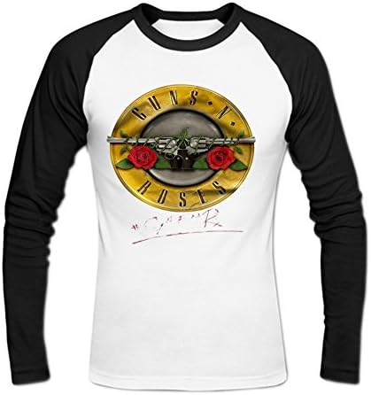 Men's Long-Sleeve Guns 'N' Roses Baseball Tee Shirts By Sadytui M White