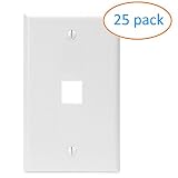 Kenuco Gang Keystone Wall Plate - Standard Size (25 Pack, 1 Port)
