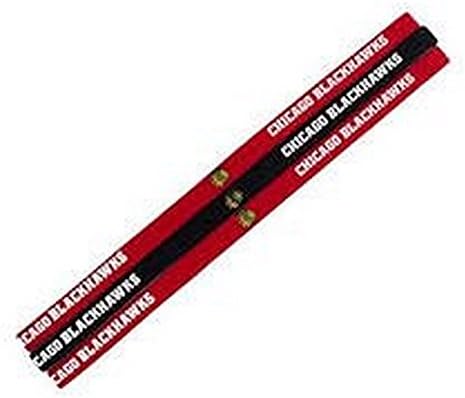 NHL Officially Licensed 3-pack Elastic Headbands (Chicago Blackhawks)