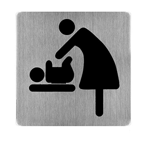 Alpine Industries Fold Down Baby Changing Diaper Station - Horizontal Wall Mounted, Sturdy & Durable, Supports up to 220 Lbs. -with Safety Straps to Keep Baby Secured - Ideal for Commercial Restrooms